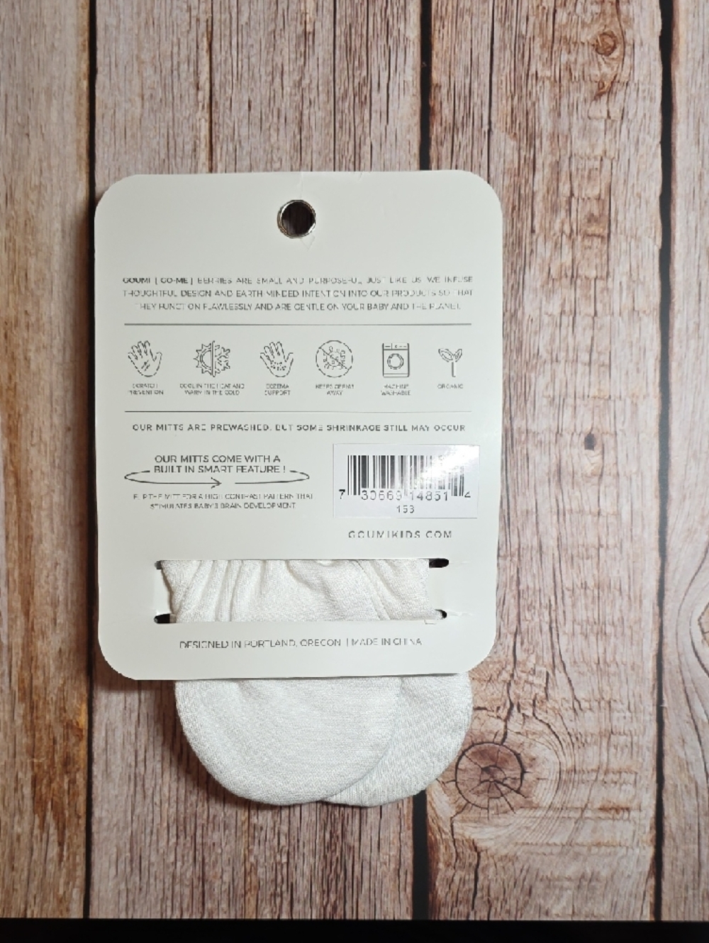 Goumi Cream Infant Mittens - Picture 2 of 2